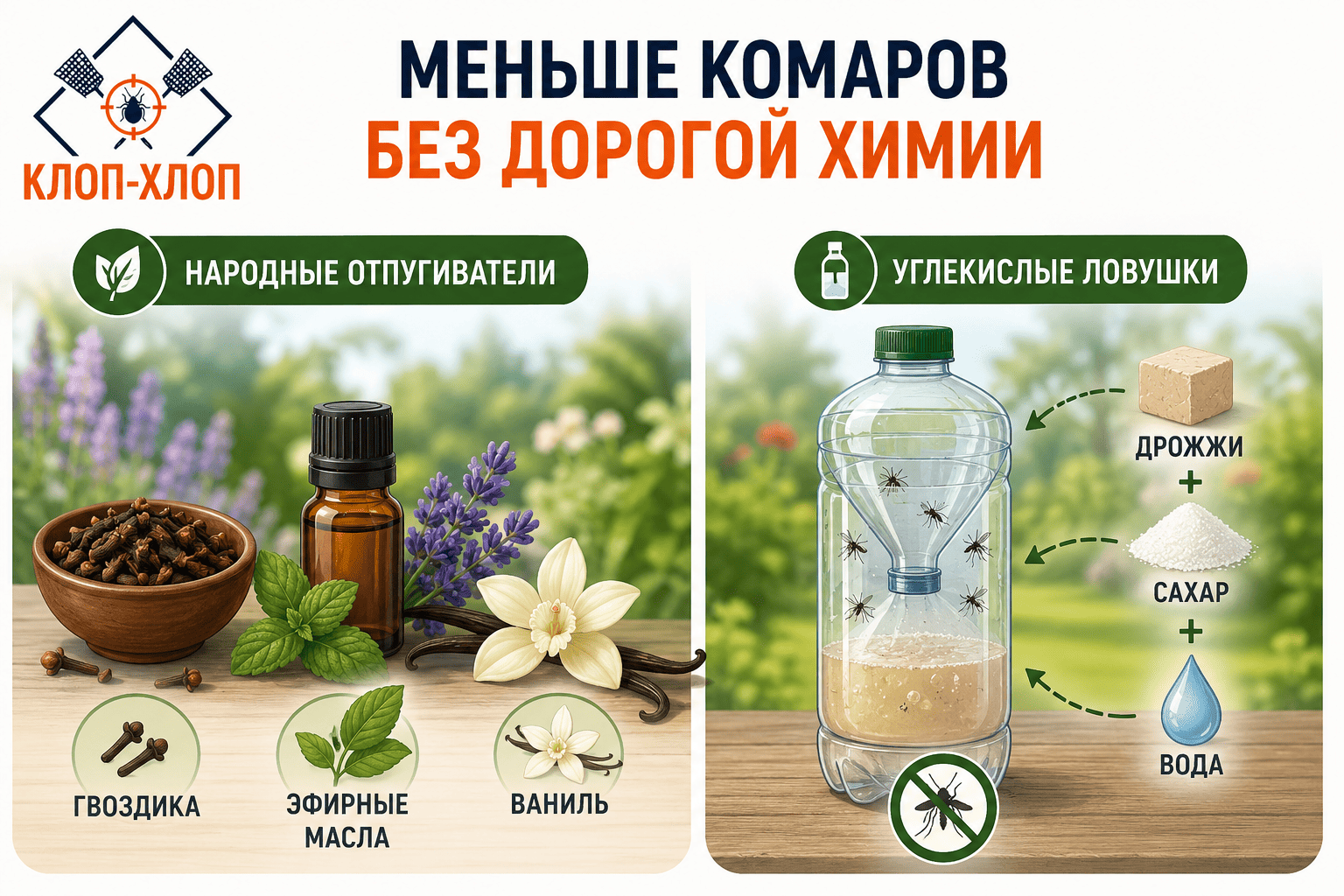 Народные отпугиватели и самодельные ловушки от комаров